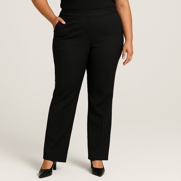 MM Lafleur Women's Size 16 Black Powerstretch The Foster Pants Straight-Leg Work - Picture 1 of 11
